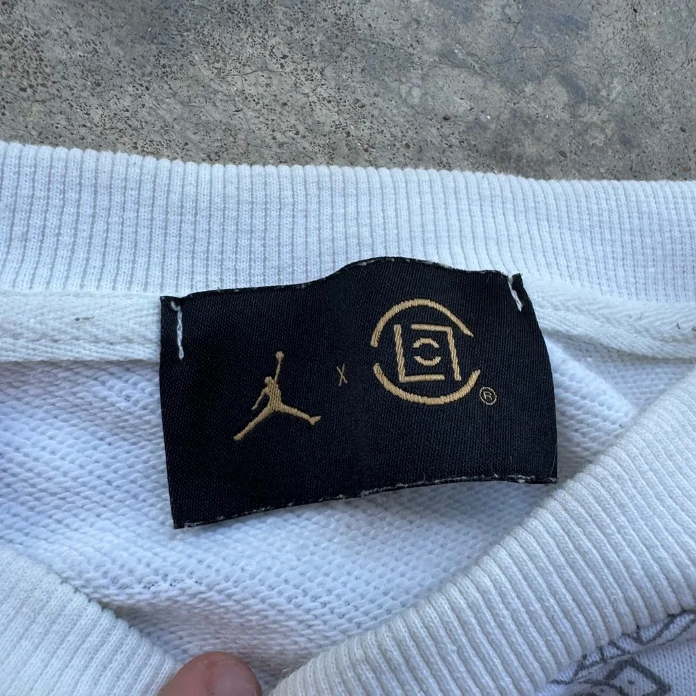 Vintage Y2K Jordan Clot Crewneck AOP Streetwear White Small (j3)